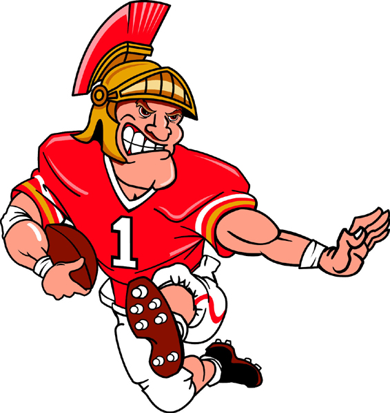 Trojan football player team mascot color vinyl sports decal. Make it personal! Trojan Football